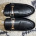 NWOT KHLOE BLACK LEATHER Faux Fur Slip On Loafers
