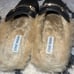 NWOT KHLOE BLACK LEATHER Faux Fur Slip On Loafers