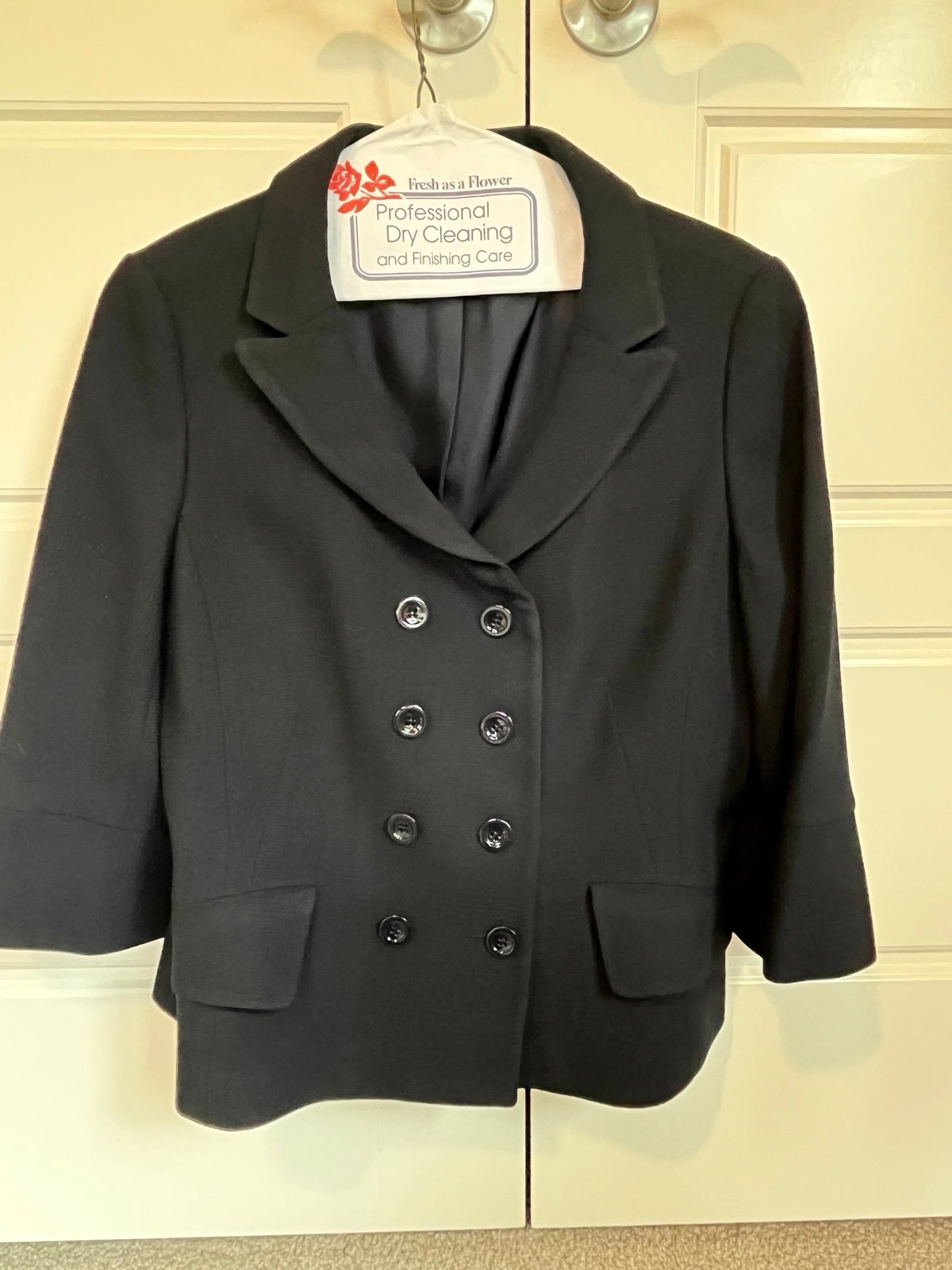 Ann Taylor Suit—high quality blazer and skirt, deep navy, excellent condition