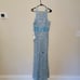 Mac Duggal Sequined Sleeveless V Neck Column Gown, Light Blue, 4930, S 16, 215