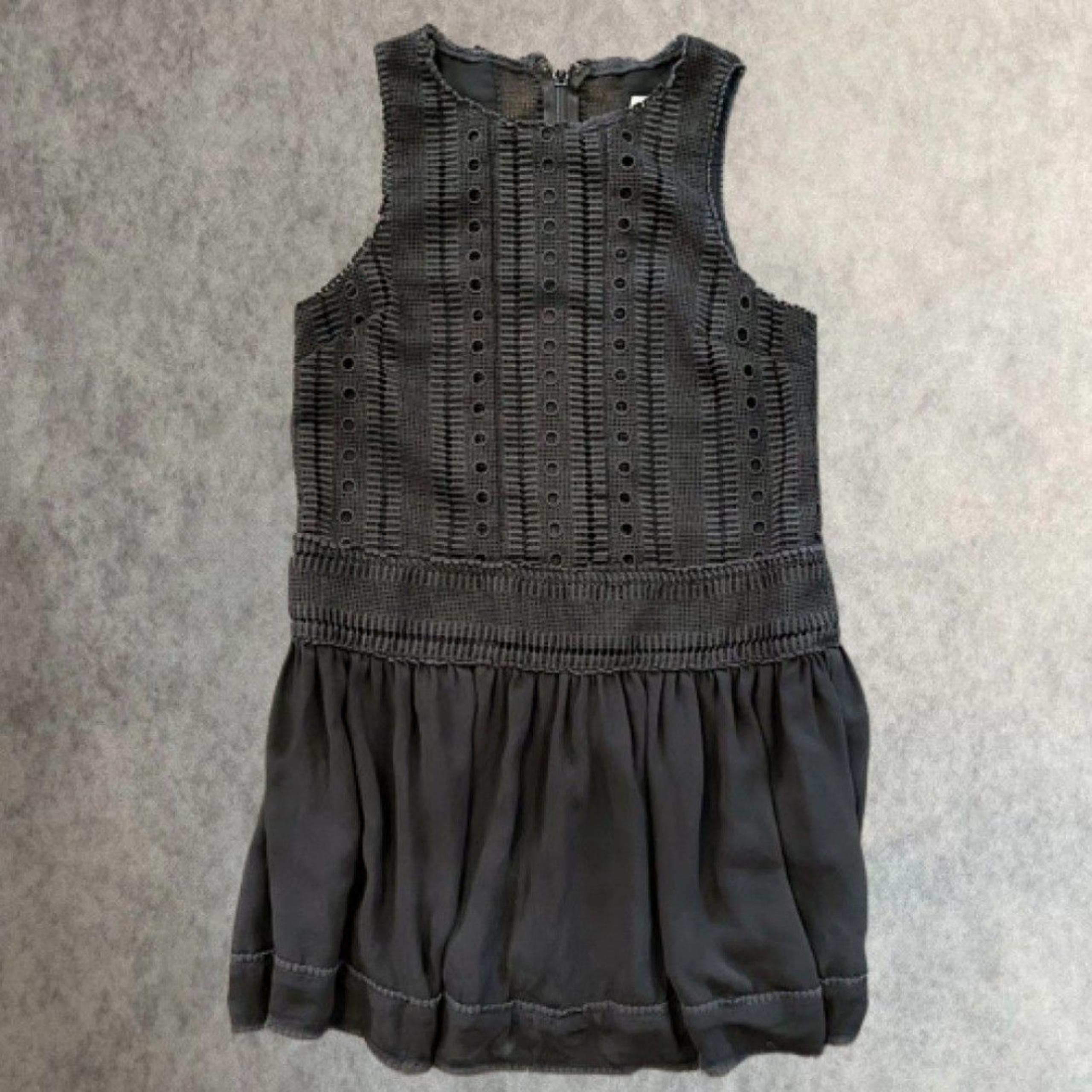Nicholas Womens Dress Black Sleeveless Silk Blend Crochet Mini Dress Size 8