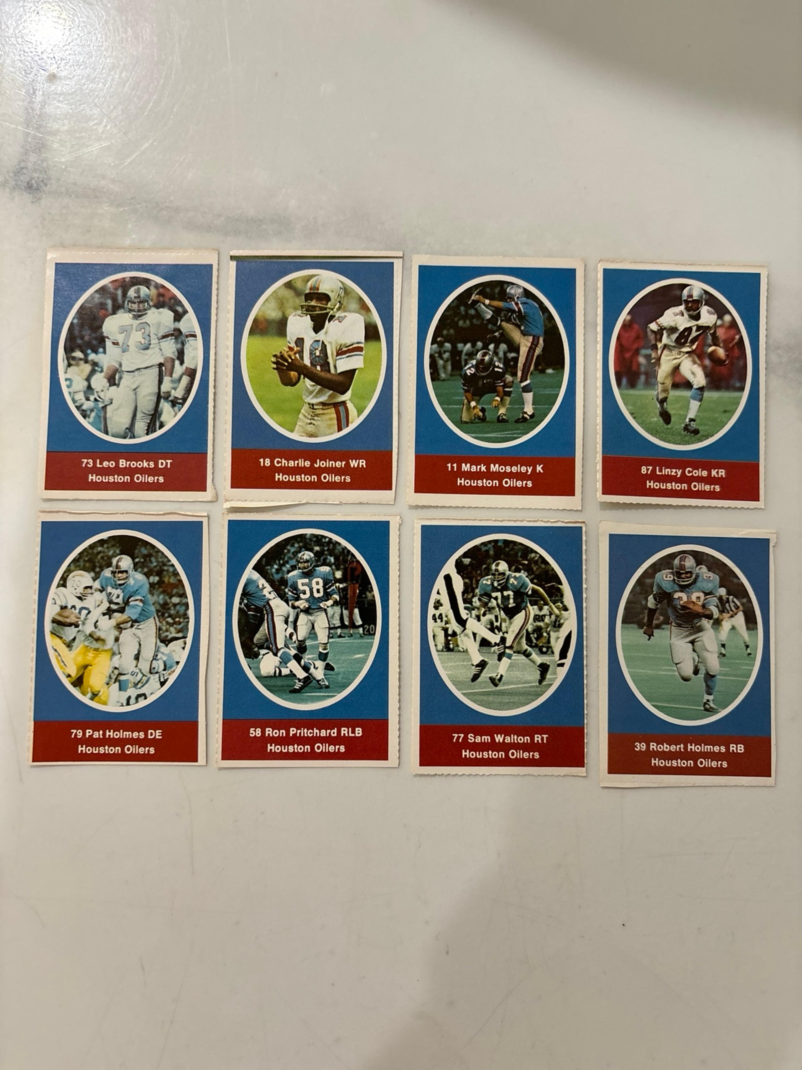 1972 NFL Sunoco Stamp Lot Houston Oilers Eight Football Stamp Cards