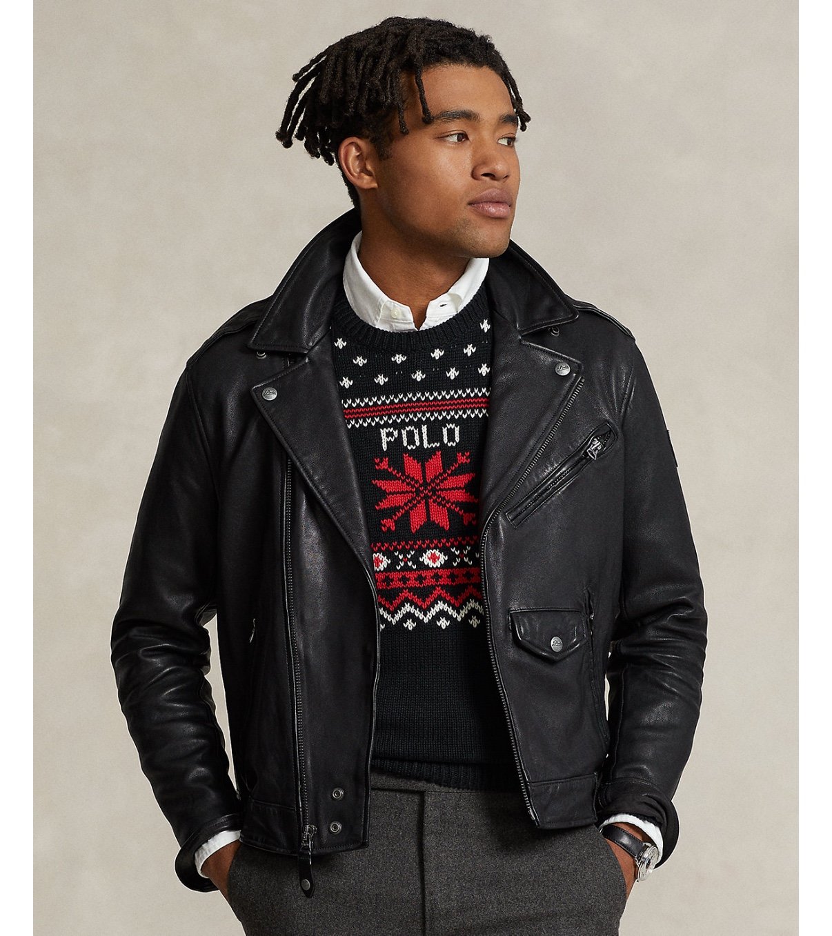 Polo Ralph Lauren Men’s Iconic Leather Motorcycle Jacket