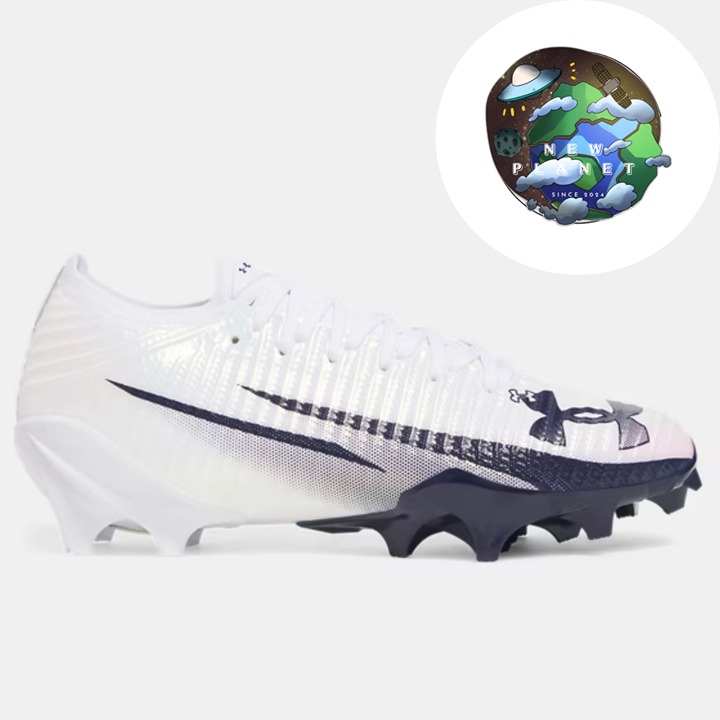 NWT UA Blur Pro Men's Football Cleats | White/Midnight Navy - 103 Sz: 9 UND110