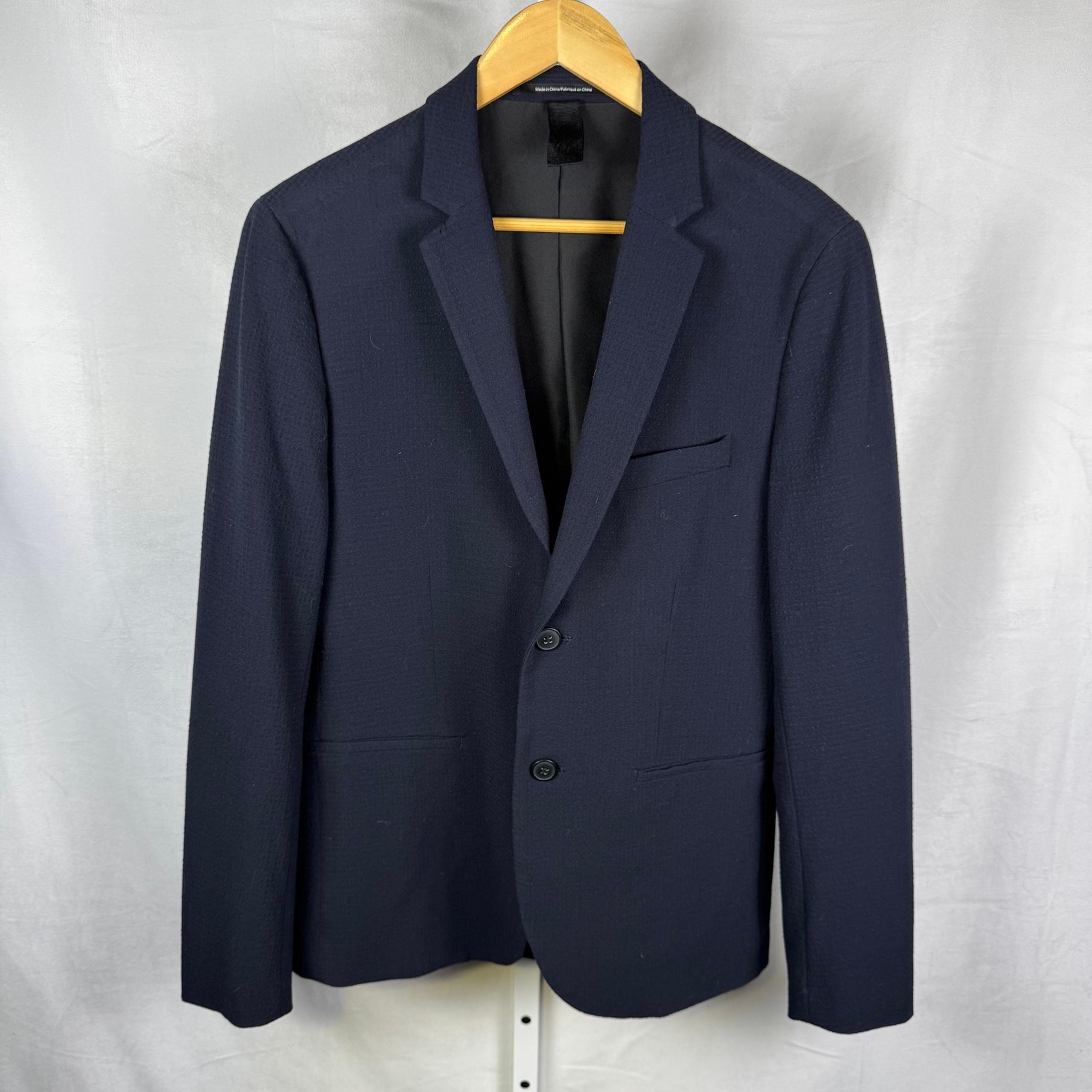 H&M Two Button Slim Fit Stretch Blue Blazer Sport Coat Men's Size 38R