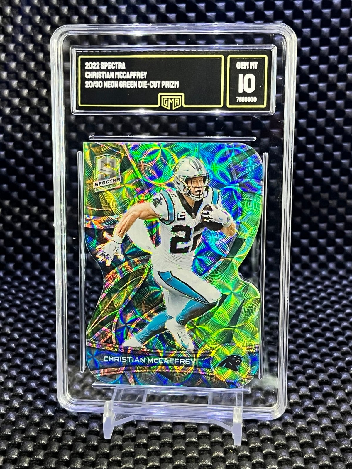 2022 Spectra Christian McCaffrey NEON Green PRIZM /30!!