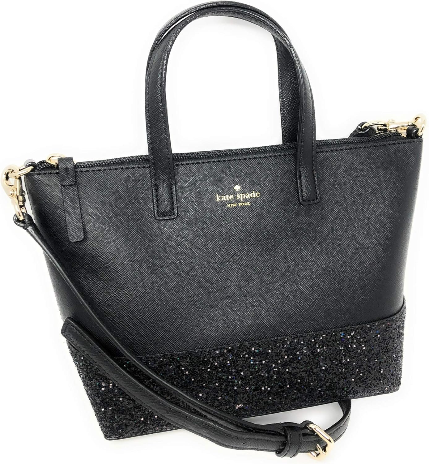 Kate Spade Greta Court Ina Glitter Black Satchel