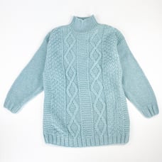Jones New York Blue Cable Knit Acrylic Wool Long Sleeve Sweater Top