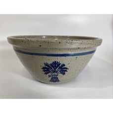 Vintage Stoneware Art Pottery Salt Glaze Mixing Serving Bowl North Carolina 9.5”