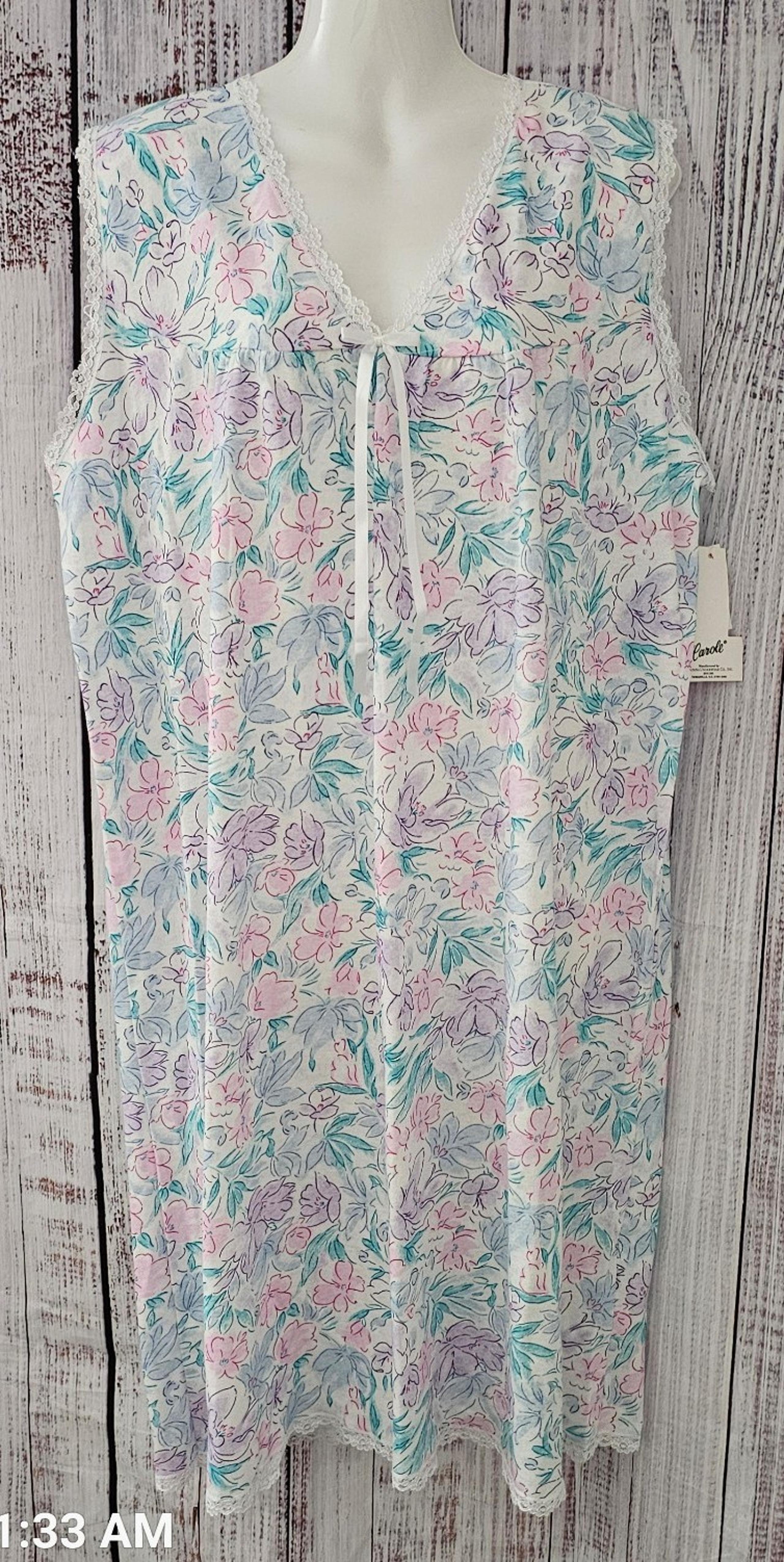 Carole Purple,Pink and Teal Floral and Lace Sleeveless Gown NWT