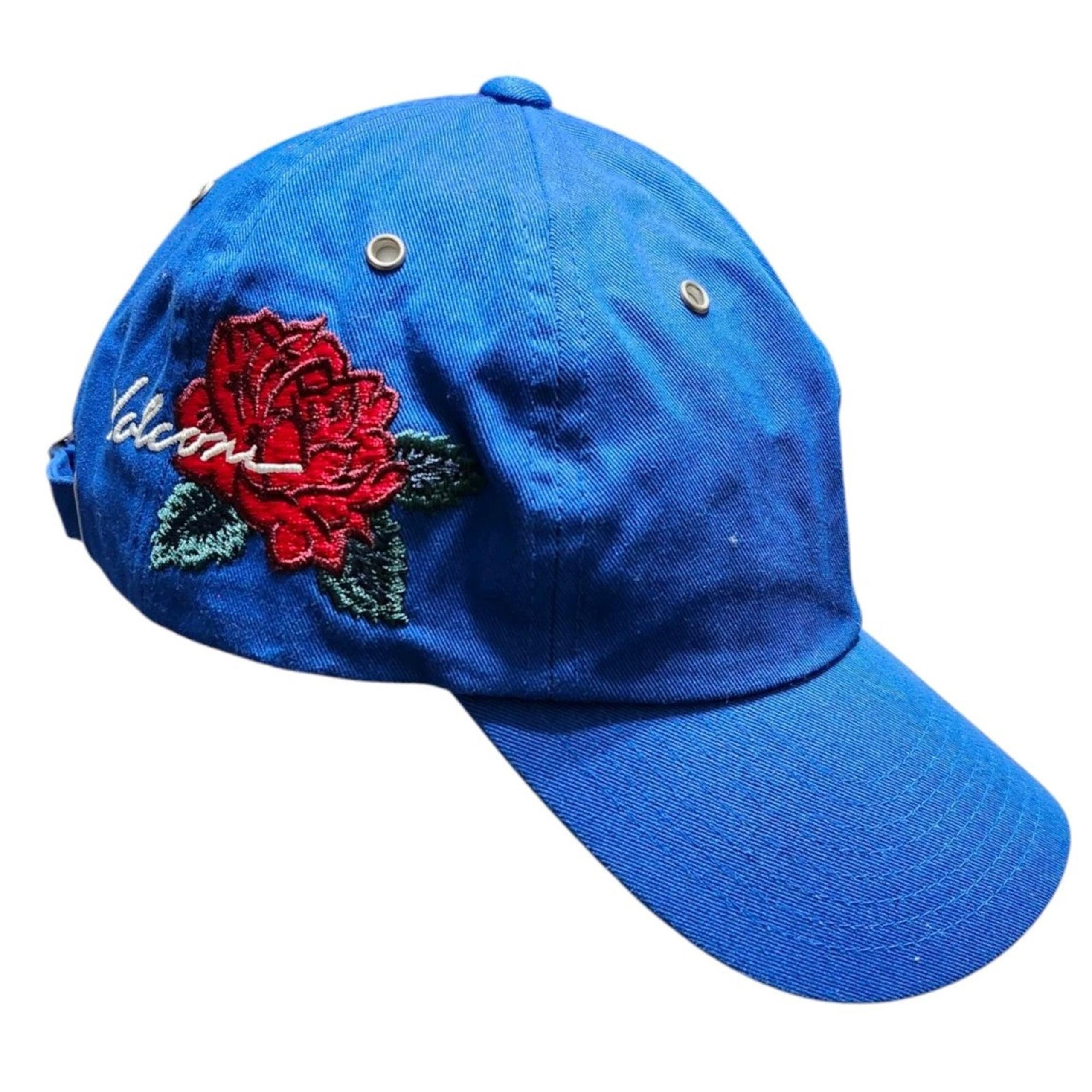 NEW VOLCOM WOMEN'S EMBROIDERED RED ROSE HAT BLUE *NWT*