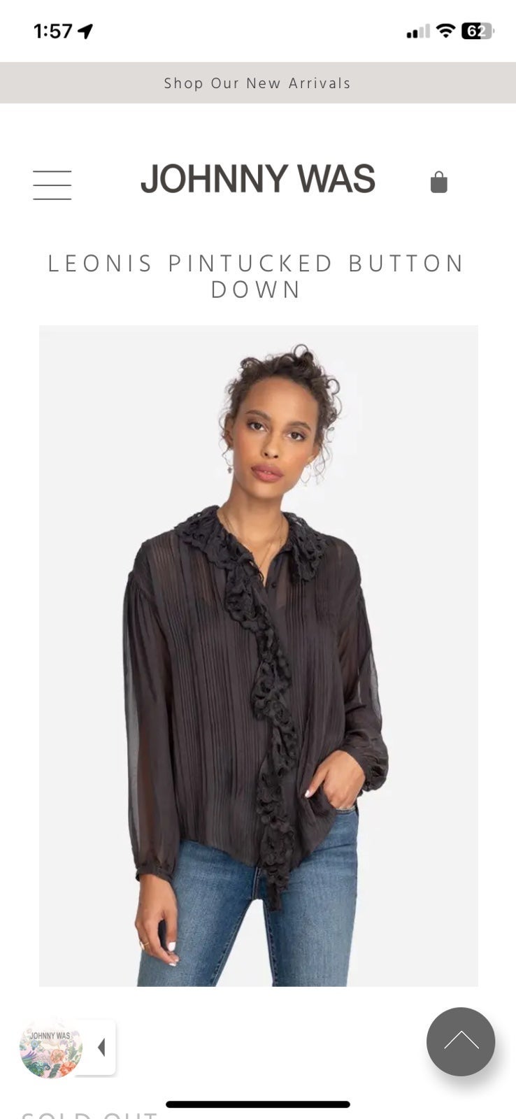 New Johnny Was Silk Ruffled Blouse