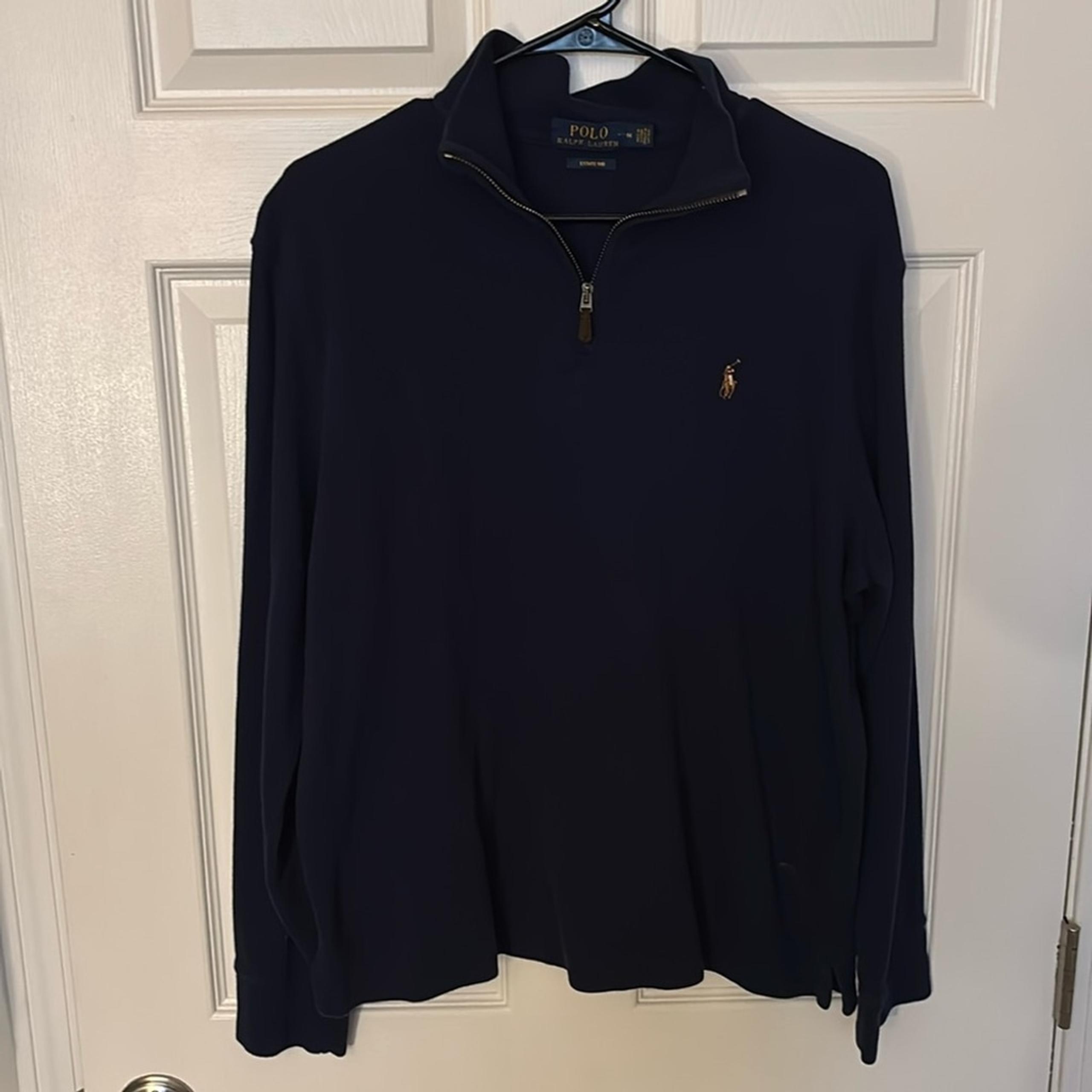 Ralph Lauren Men’s Navy Blue 1/4 Pullover Sweater Sz Medium
