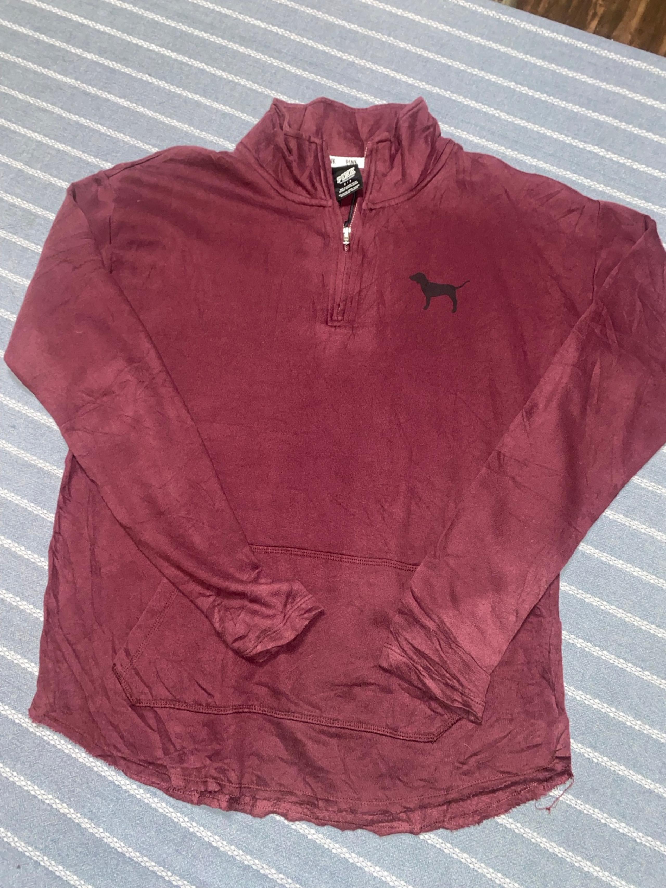 VS PINK Zebra Print Logo 1/4 Zip Small