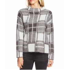 NWT Vince Camuto Plaid Mock-Neck Sweater