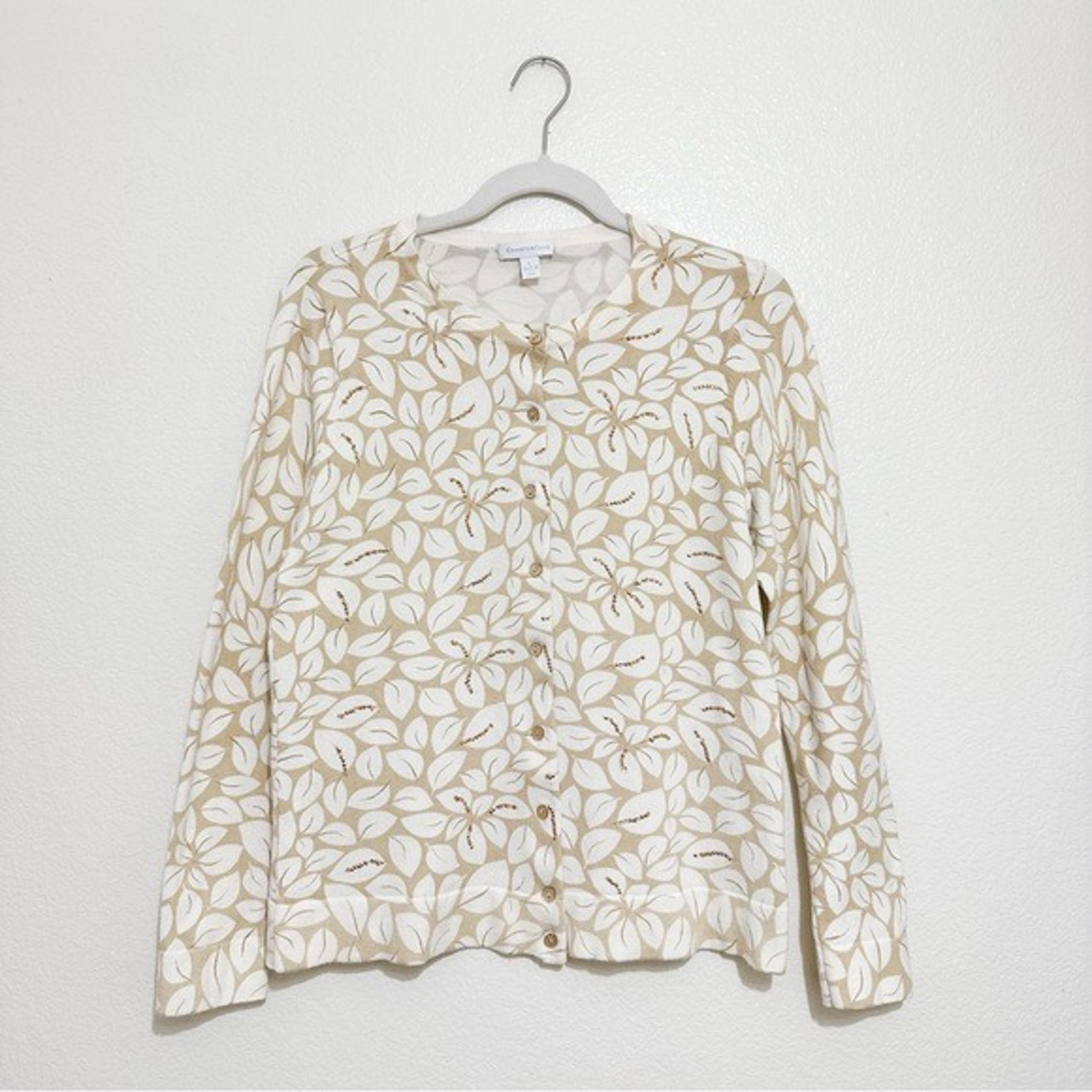 Charter Club Cotton Blend Sequence Cardigan Size L