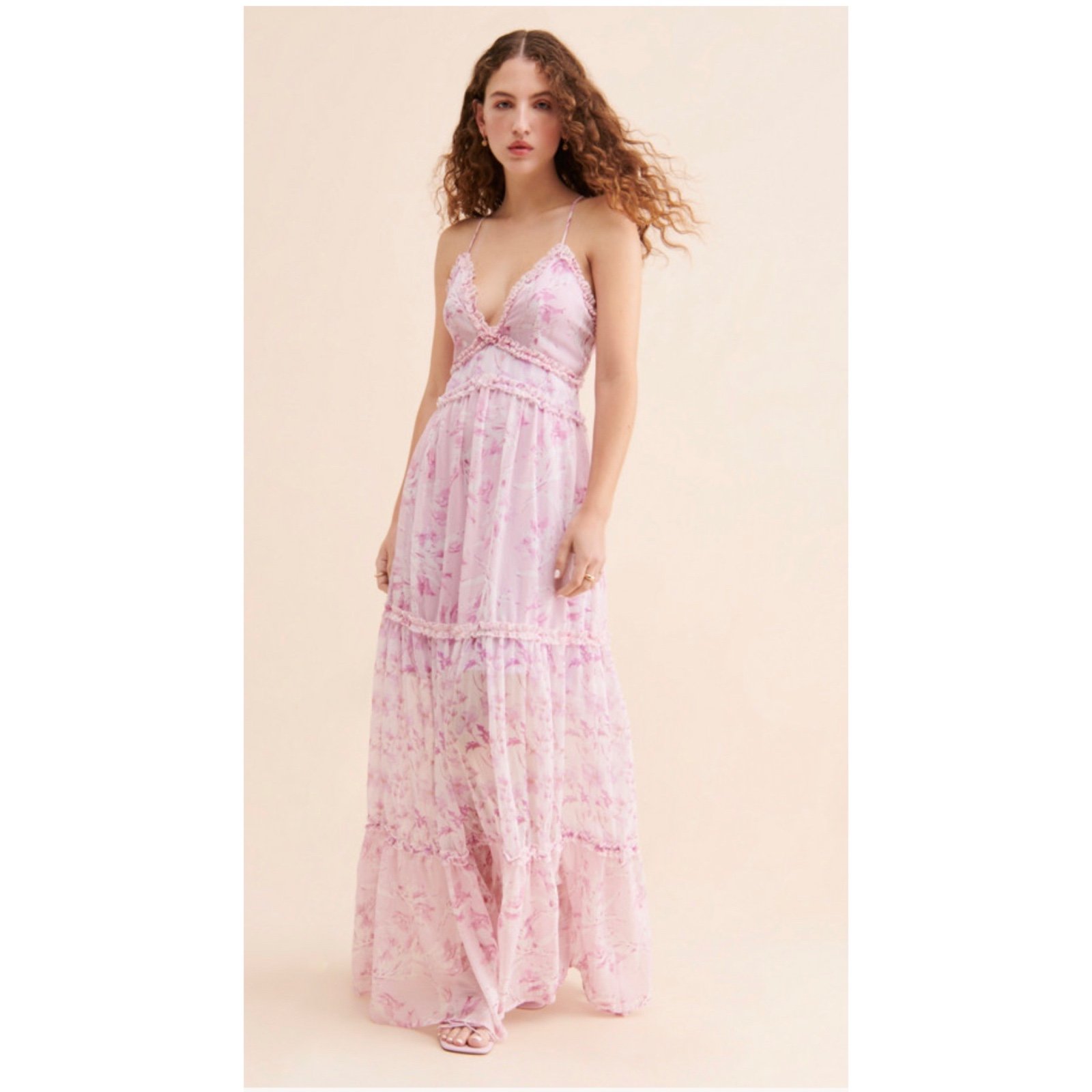 Ruffled Printed Maxi Dress