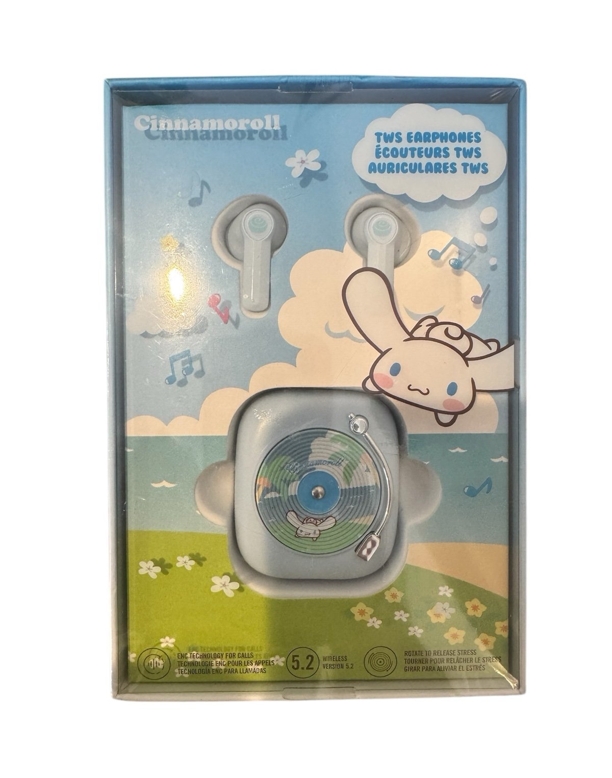 Sanrio Record Player Style TWS Bluetooth Earphones Cinnamoroll - NWT
