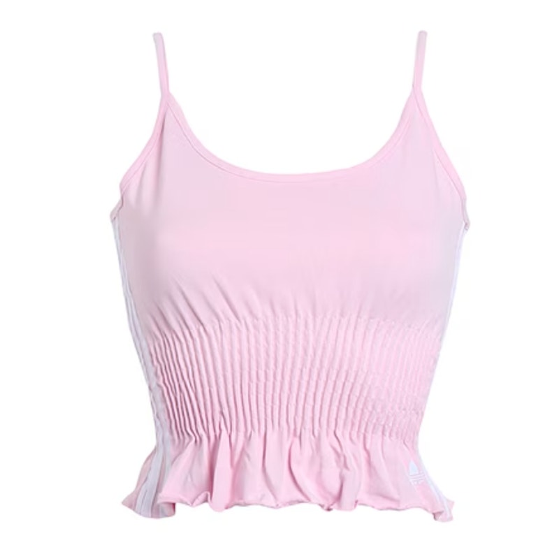adidas Originals Smocked Crop Camisole Pink M