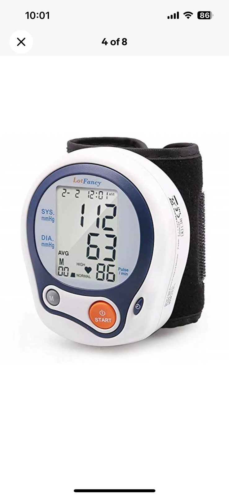 Automatic Wrist Blood Pressure Monitor with Memory – Digital BP Cuff Tester