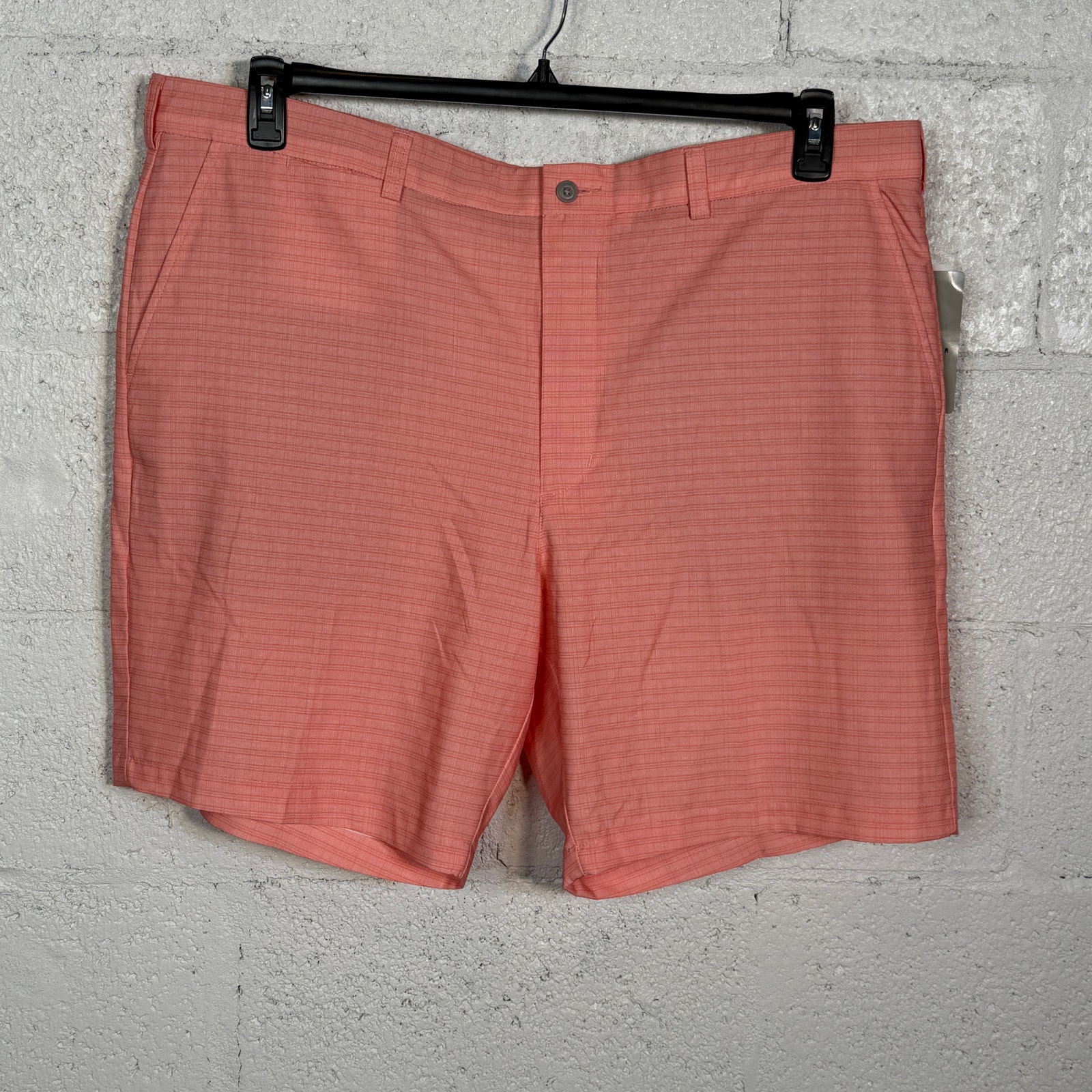 Pga Tour Men's Striped 8 Golf Shorts - Shell Pink 42 68