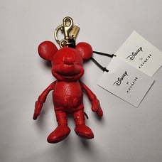 Coach CO325 DISNEY MICKEY MOUSE RED LEATHER KEYRING KEY FOB BAG CHARM