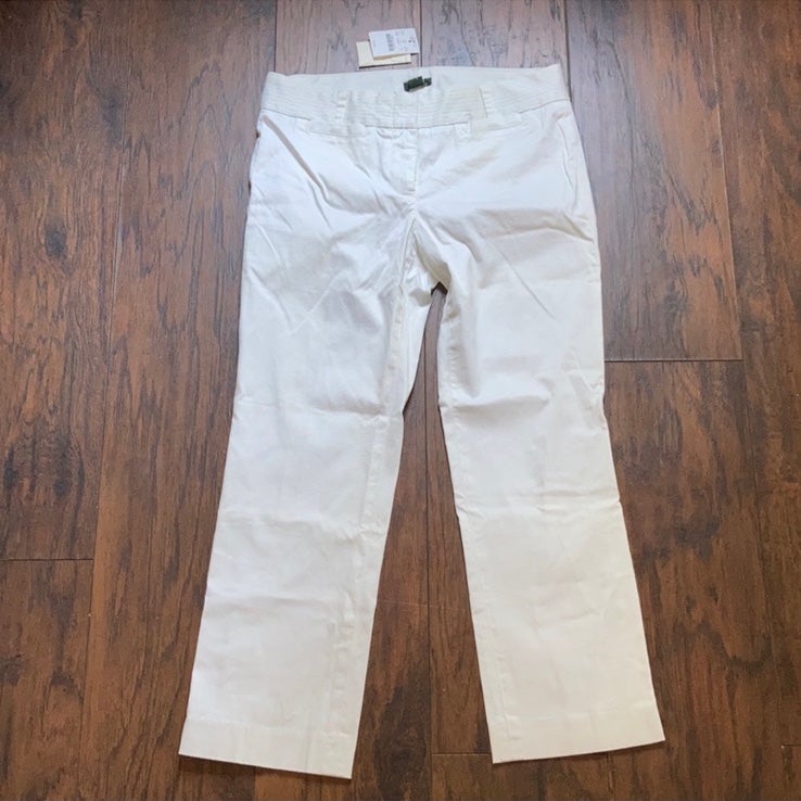 J. Crew White City Fit Cropped Pants