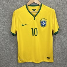 Nike Authentic Neymar Jr 2014 World Cup Brazil Yellow Home Jersey Size Medium
