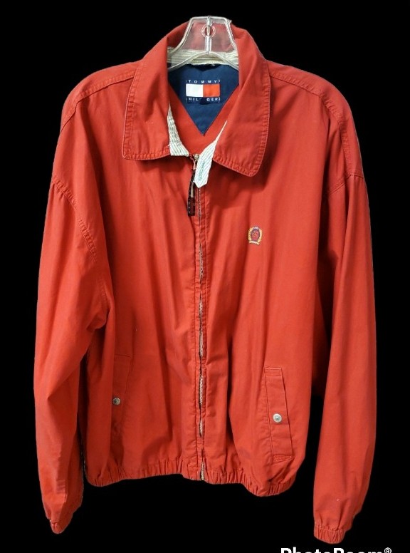 Vintage Tommy Hilfiger Harrington Cotton Full Zip Jacket Red Men's Size XL