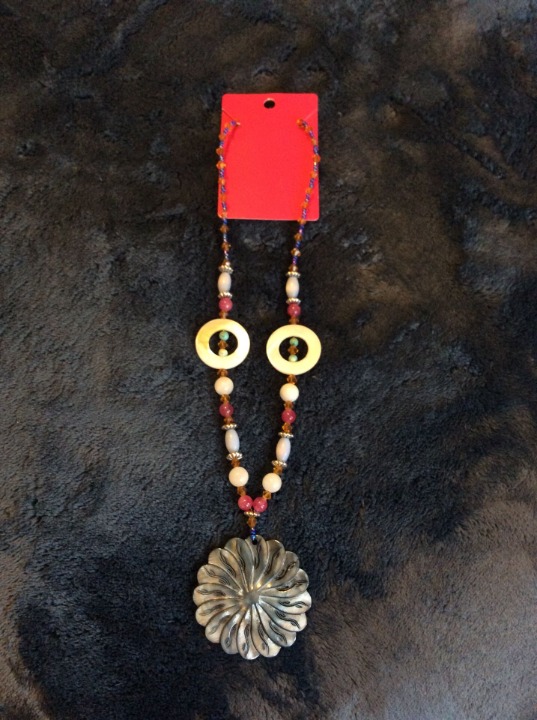 Glass beads, beautiful necklace with silver plated spacers perfect for the holid