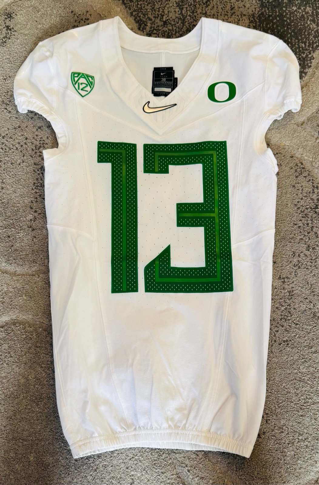 Nike Oregon Ducks Team Issued Football Jersey #13 RARE TEAM ISSUED White Green