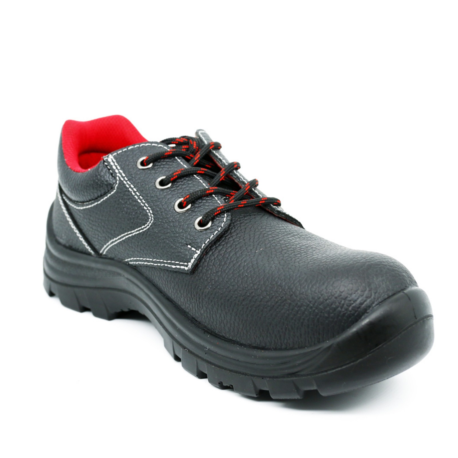Black Split Leather Upper Steel Toe Low Cut Safety Shoe Boot