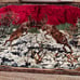 Vintage P & C Italy Red Velvet Deer Tapestry Wall Hanging/Rug