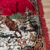 Vintage P & C Italy Red Velvet Deer Tapestry Wall Hanging/Rug