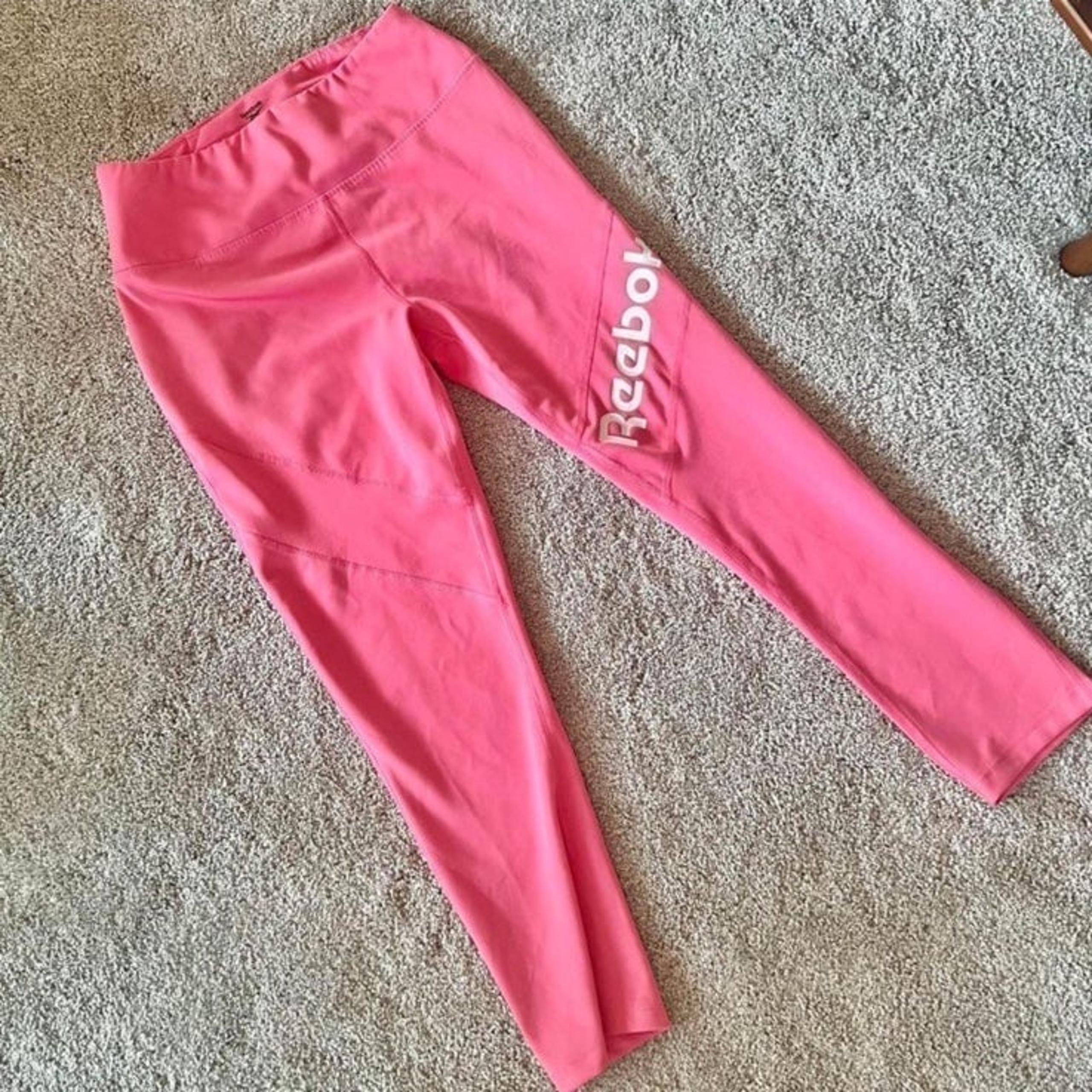 Reebok - Women's (L) Pink Big Logo Athletic Leggings