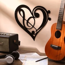 Heart Metal Music Wall Decor Musical Notes Metal Wall Art Vintage Music Theme