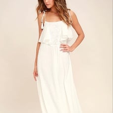 Moon River Now And Always Ivory Lace Maxi Dress