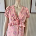 Love Shack Fancy Pink Ruffles Fleur Tiered Chiffon Maxi Dress
