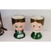 Vintage Hand Painted Wood Egg Cups SET Of 4 Family Wall Rack