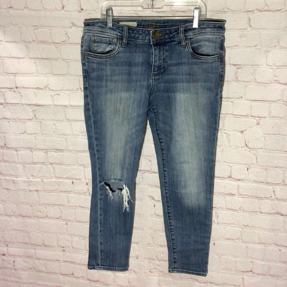 Kut From the Kloth Catherine Slim Boyfriend Distressed Jeans - Size 4 Petite
