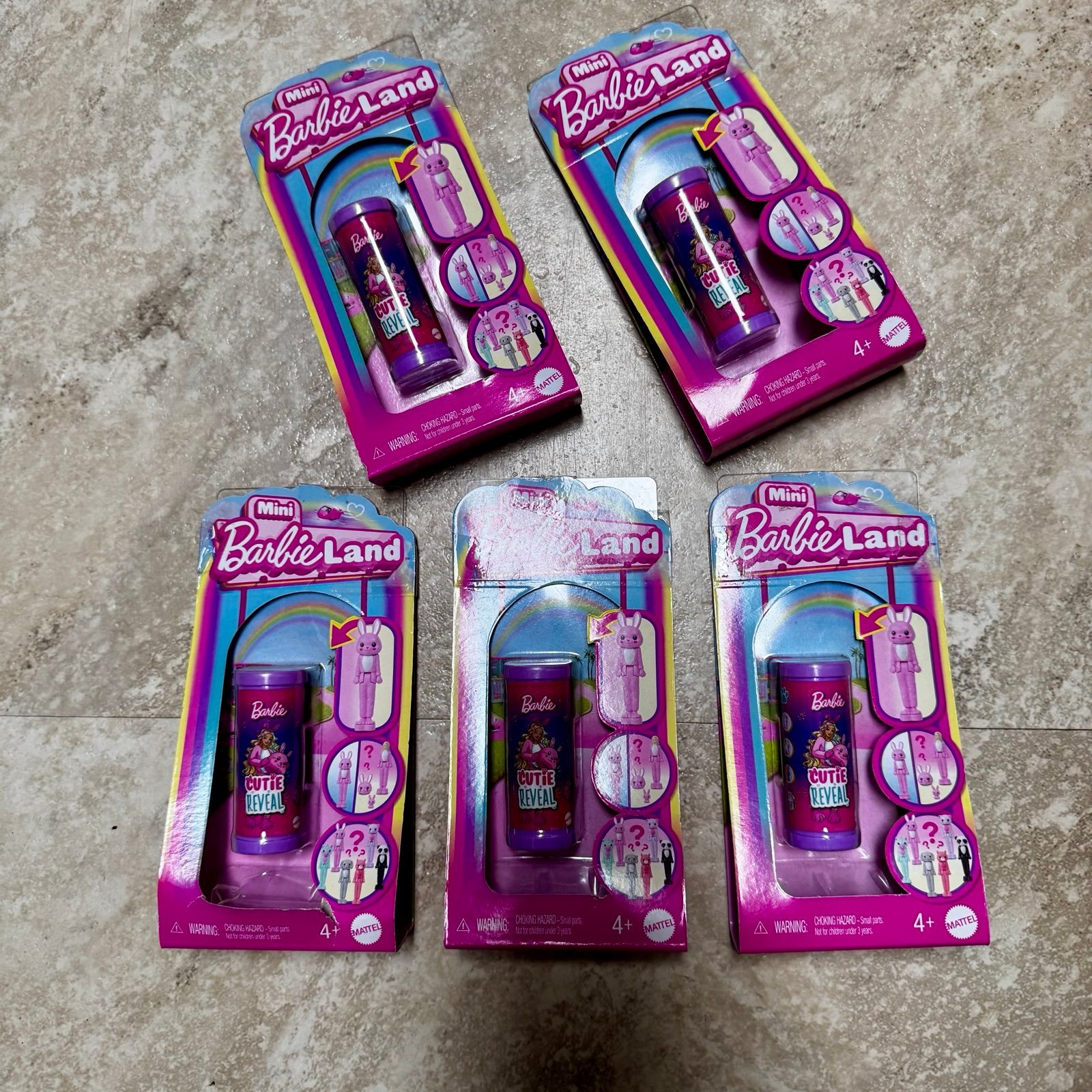 LOT of FIVE - MINI BARBIELAND CUTIE REVEAL New! (ALL UNIQUE!)
