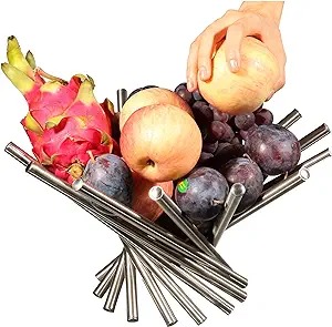 Stainless Steel Rotation Fruit Basket for Kitchen Counter