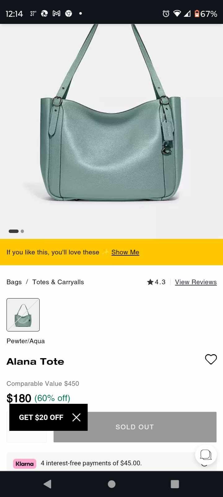 Coach Alana Tote bag