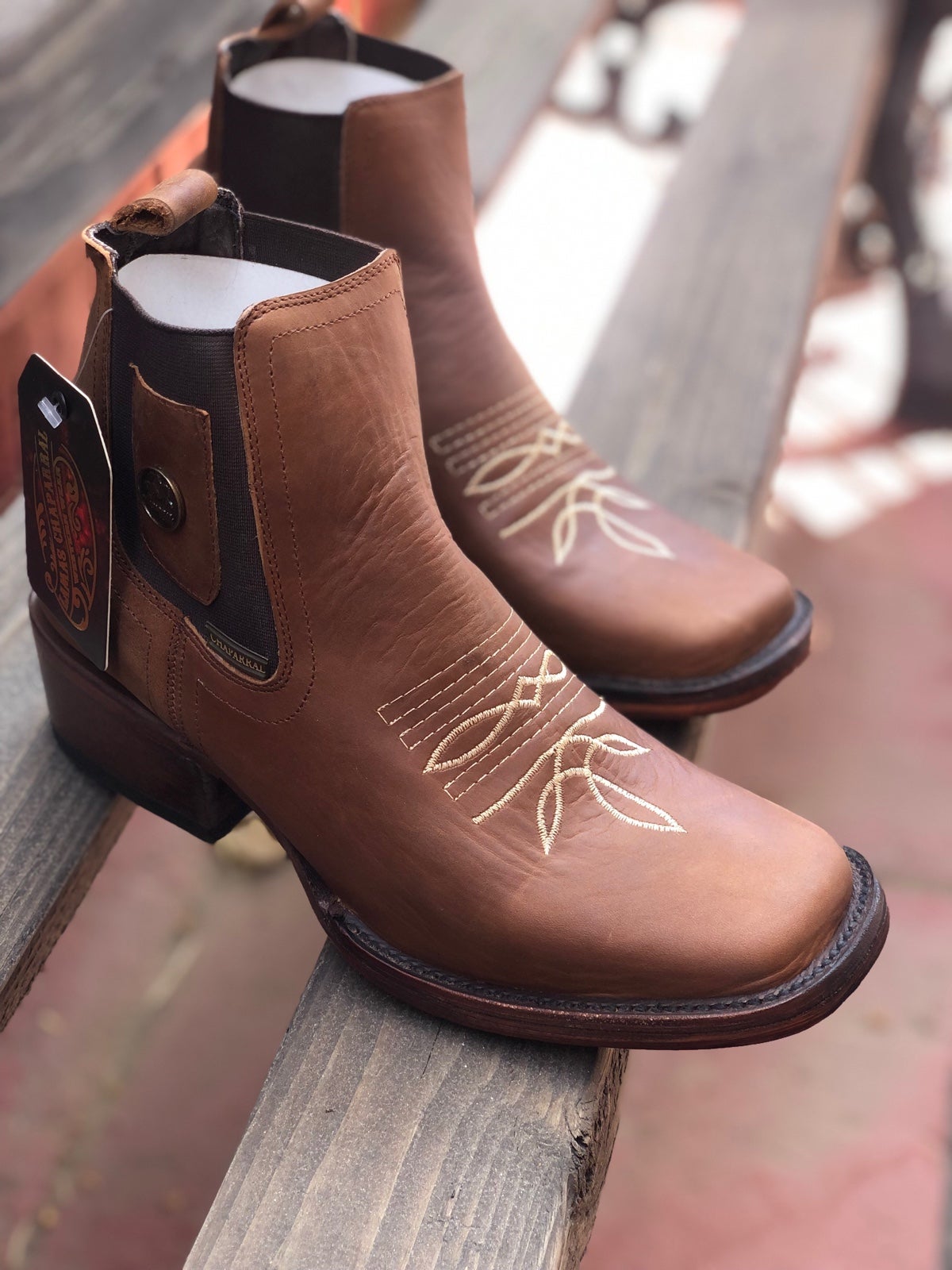Cowboy brown leather boots