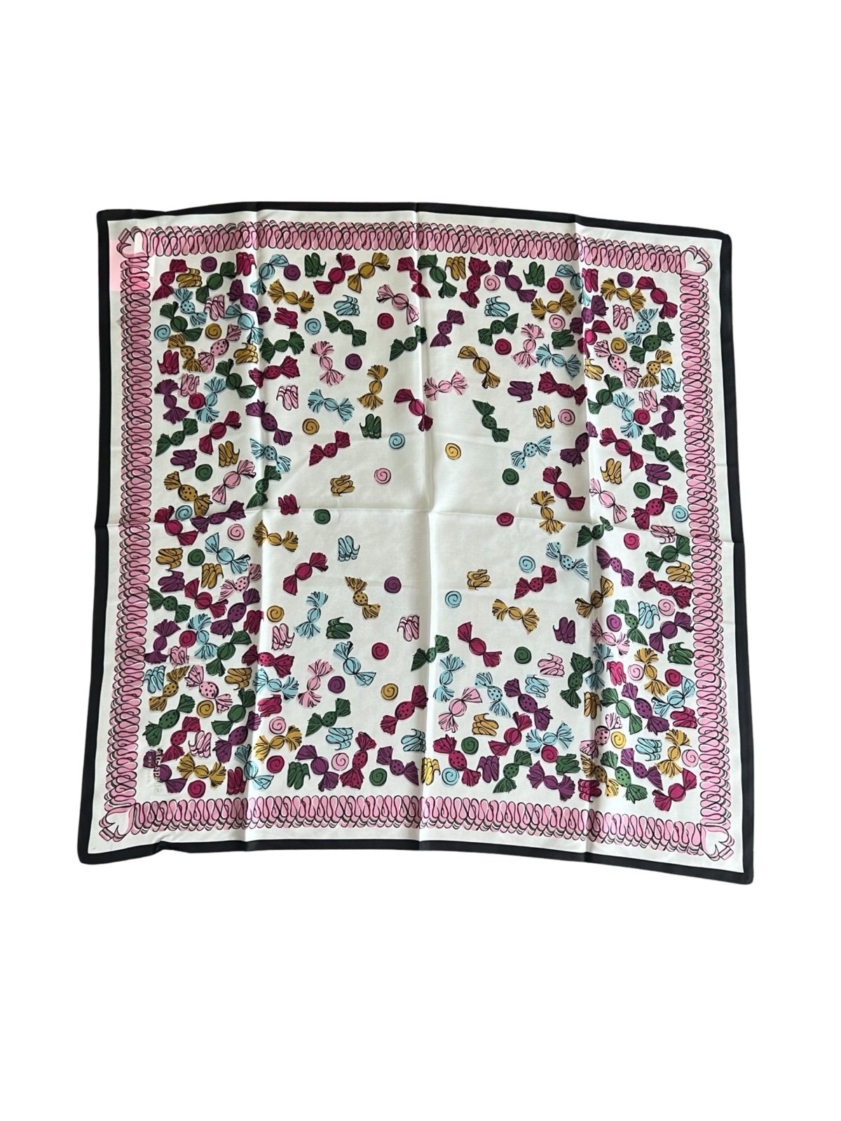 Kate Spade New York 100% Silk Square Scarf Festive Candy NWT Boho Coastal Spring