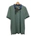 G/Fore Polo Shirt Mens Large Tech Pique Striped Green Blue Golf Performance NWT