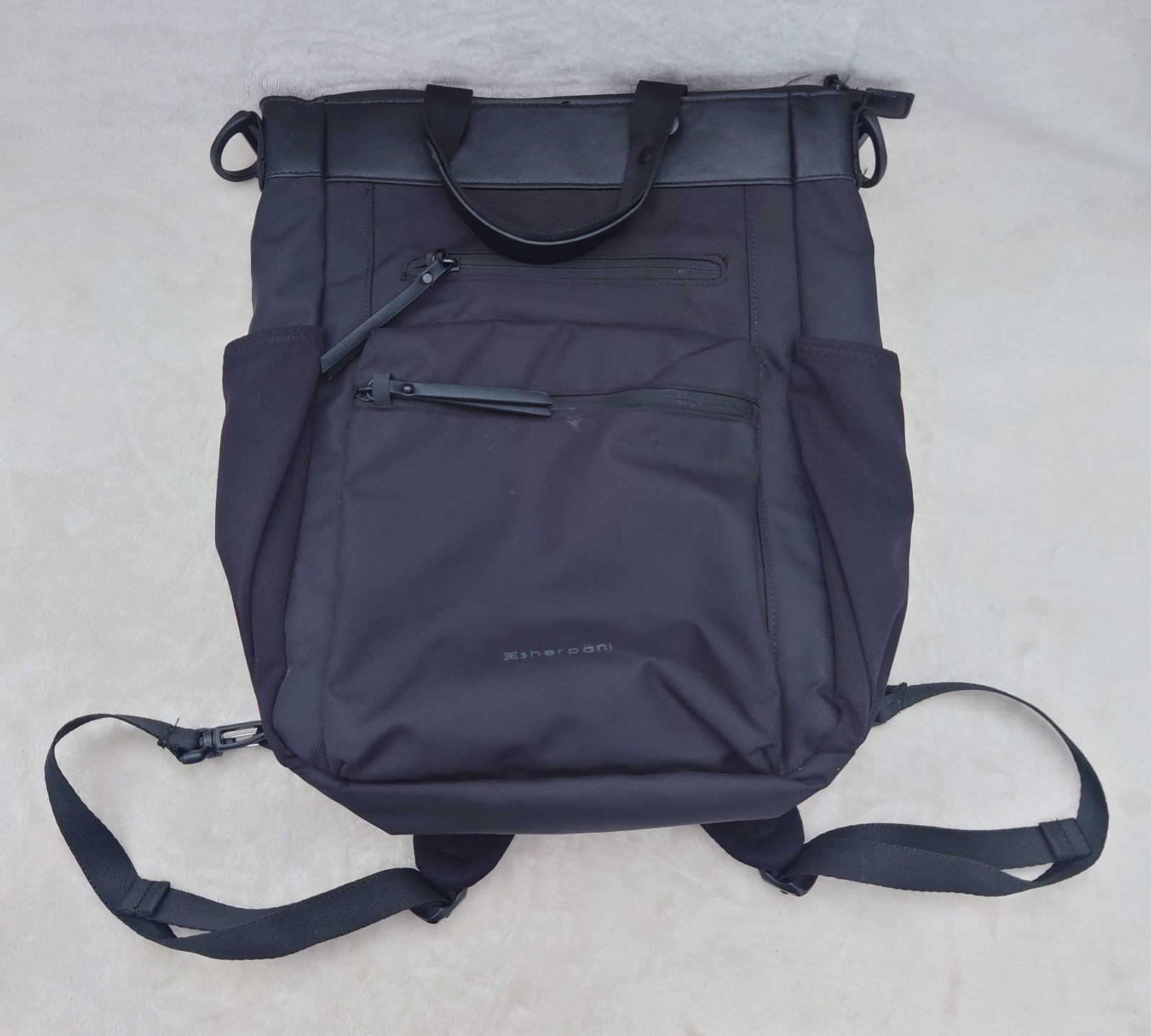 Sherpani Soleil - Anti Theft Convertible Backpack, Laptop Backpack Bag Black