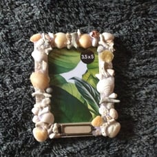 Key west seashells and sand picture frame