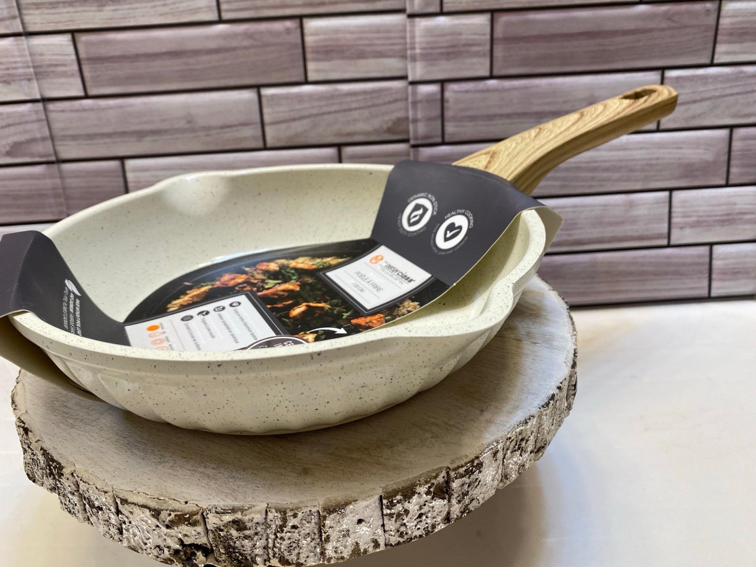 Master class Cookware Skillet Frying Pan 8" Speckled White beige New