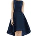 Alfred Sung Midnight Blue Sateen Twill High Low Cocktail Dress D697 Size 4